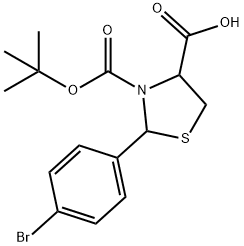 3-BOC-2-(4-BROMO-PHENYL)-THIAZOLIDINE-4-CARBOXYLIC ACID Struktur