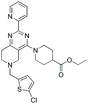 1-[6-(5-CHLORO-THIOPHEN-2-YLMETHYL)-2-PYRIDIN-2-YL-5,6,7,8-TETRAHYDRO-PYRIDO[4,3-D]PYRIMIDIN-4-YL]-PIPERIDINE-4-CARBOXYLIC ACID ETHYL ESTER