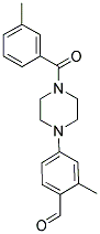 2-METHYL-4-[4-(3-METHYLBENZOYL)PIPERAZIN-1-YL]BENZALDEHYDE Struktur