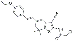 2-CHLORO-N-[3-CYANO-5-[2-(4-ETHOXY-PHENYL)-VINYL]-7,7-DIMETHYL-6,7-DIHYDRO-BENZO[B]THIOPHEN-2-YL]-ACETAMIDE Struktur