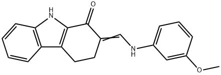 2-[(E)-(3-METHOXYANILINO)METHYLIDENE]-2,3,4,9-TETRAHYDRO-1H-CARBAZOL-1-ONE Struktur