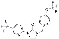 1-[4-(TRIFLUOROMETHOXY)BENZYL]-3-[5-(TRIFLUOROMETHYL)PYRIDIN-2-YL]IMIDAZOLIDIN-2-ONE Struktur