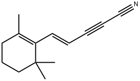 (E)-5-(2,6,6-TRIMETHYL-1-CYCLOHEXEN-1-YL)-PENT-4-EN-2-YNENITRILE Struktur