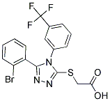 ([5-(2-BROMOPHENYL)-4-[3-(TRIFLUOROMETHYL)PHENYL]-4H-1,2,4-TRIAZOL-3-YL]THIO)ACETIC ACID Struktur