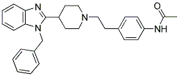 N-(4-(2-[4-(1-BENZYL-1H-BENZOIMIDAZOL-2-YL)-PIPERIDIN-1-YL]-ETHYL)-PHENYL)-ACETAMIDE Struktur