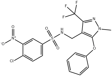 4-CHLORO-N-([1-METHYL-5-PHENOXY-3-(TRIFLUOROMETHYL)-1H-PYRAZOL-4-YL]METHYL)-3-NITROBENZENESULFONAMIDE Struktur