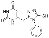 6-[(5-MERCAPTO-4-PHENYL-4H-1,2,4-TRIAZOL-3-YL)METHYL]PYRIMIDINE-2,4(1H,3H)-DIONE Struktur