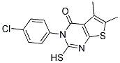 3-(4-CHLOROPHENYL)-2-MERCAPTO-5,6-DIMETHYLTHIENO[2,3-D]PYRIMIDIN-4(3H)-ONE Struktur