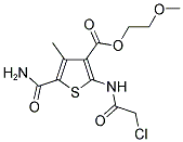 5-CARBAMOYL-2-(2-CHLORO-ACETYLAMINO)-4-METHYL-THIOPHENE-3-CARBOXYLIC ACID 2-METHOXY-ETHYL ESTER Struktur