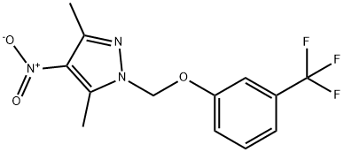 3,5-DIMETHYL-4-NITRO-1-(3-TRIFLUOROMETHYL-PHENOXYMETHYL)-1H-PYRAZOLE Struktur