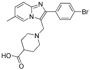 1-[2-(4-BROMO-PHENYL)-6-METHYL-IMIDAZO[1,2-A]-PYRIDIN-3-YLMETHYL]-PIPERIDINE-4-CARBOXYLIC ACID Struktur