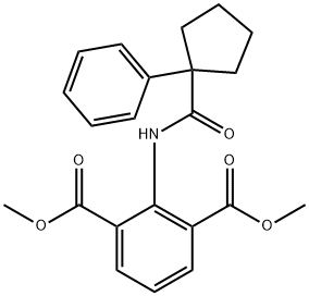 METHYL 3-(METHOXYCARBONYL)-2-((PHENYLCYCLOPENTYL)CARBONYLAMINO)BENZOATE Struktur