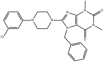 7-BENZYL-8-[4-(3-CHLOROPHENYL)PIPERAZIN-1-YL]-1,3-DIMETHYL-3,7-DIHYDRO-1H-PURINE-2,6-DIONE Struktur