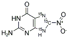 8-NITROGUANINE-8-13C-7,9-15N2 Struktur