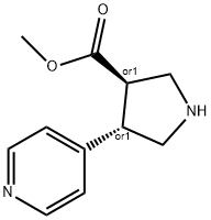 METHYL (+/-)-TRANS-4-PYRIDIN-4-YL-PYRROLIDINE-3-CARBOXYLATE Struktur