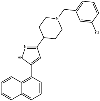 1-(3-CHLOROBENZYL)-4-[5-(1-NAPHTHYL)-1H-PYRAZOL-3-YL]PIPERIDINE Struktur