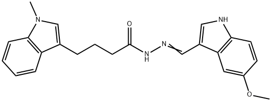 N'-[(Z)-(5-METHOXY-1H-INDOL-3-YL)METHYLIDENE]-4-(1-METHYL-1H-INDOL-3-YL)BUTANOHYDRAZIDE Struktur