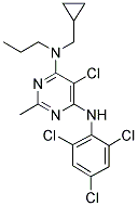 5-CHLORO-4-(N-(CYCLOPROPYL)METHYL-N-PROPYLAMINO)-2-METHYL-6-(2,4,6-TRICHLOROPHENYL)AMINOPYRIDINE Struktur