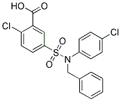 5-[BENZYL-(4-CHLORO-PHENYL)-SULFAMOYL]-2-CHLORO-BENZOIC ACID Struktur