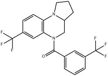 [7-(TRIFLUOROMETHYL)-2,3,3A,4-TETRAHYDROPYRROLO[1,2-A]QUINOXALIN-5(1H)-YL][3-(TRIFLUOROMETHYL)PHENYL]METHANONE Struktur