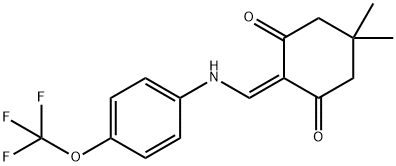 5,5-DIMETHYL-2-([4-(TRIFLUOROMETHOXY)ANILINO]METHYLENE)-1,3-CYCLOHEXANEDIONE Struktur