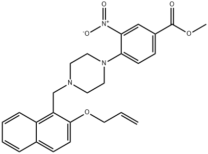 METHYL 4-(4-([2-(ALLYLOXY)-1-NAPHTHYL]METHYL)PIPERAZINO)-3-NITROBENZENECARBOXYLATE Struktur