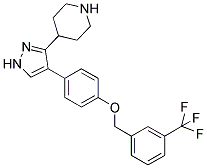 4-[3-(4-PIPERIDINYL)-1H-PYRAZOL-4-YL]PHENYL 3-(TRIFLUOROMETHYL)BENZYL ETHER Struktur