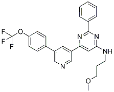 (3-METHOXY-PROPYL)-(2-PHENYL-6-[5-(4-TRIFLUOROMETHOXY-PHENYL)-PYRIDIN-3-YL]-PYRIMIDIN-4-YL)-AMINE Struktur