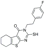 3-[2-(4-FLUORO-PHENYL)-ETHYL]-2-MERCAPTO-5,6,7,8-TETRAHYDRO-3H-BENZO[4,5]THIENO[2,3-D]PYRIMIDIN-4-ONE Struktur