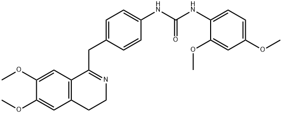 1-(4-((6,7-DIMETHOXY(3,4-DIHYDROISOQUINOLYL))METHYL)PHENYL)-3-(2,4-DIMETHOXYPHENYL)UREA Struktur