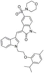 (Z)-3-((1-(2-(2-ISOPROPYL-5-METHYLPHENOXY)ETHYL)-1H-INDOL-3-YL)METHYLENE)-1-METHYL-5-(MORPHOLINOSULFONYL)INDOLIN-2-ONE Struktur