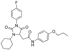 2-(3-CYCLOHEXYL-1-(4-FLUOROPHENYL)-2,5-DIOXOIMIDAZOLIDIN-4-YL)-N-(4-PROPOXYPHENYL)ACETAMIDE Struktur