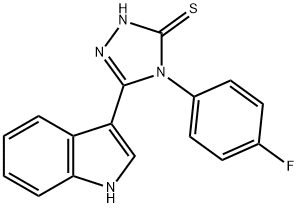 4-(4-FLUOROPHENYL)-5-(1H-INDOL-3-YL)-4H-1,2,4-TRIAZOLE-3-THIOL Struktur