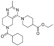 1-(6-CYCLOHEXANECARBONYL-2-METHYL-5,6,7,8-TETRAHYDRO-PYRIDO[4,3-D]PYRIMIDIN-4-YL)-PIPERIDINE-4-CARBOXYLIC ACID ETHYL ESTER Struktur