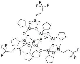 TRIS((DIMETHYL(TRIFLUOROMETHYL)ETHYL)SILYLOXY)HEPTACYCLOPENTYLTRICYCLOHEPTASILOXANE Struktur