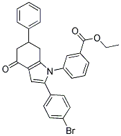 ETHYL 3-(2-(4-BROMOPHENYL)-4-OXO-6-PHENYL-5,6,7-TRIHYDROINDOLYL)BENZOATE Struktur