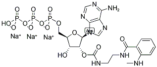 2'/3'-[(2-(N-METHYL-ANTHRANILOYL)-AMINO)ETHYL-CARBAMOYL]-ADENOSINE-5'-TRIPHOSPHATE, SODIUM SALT Struktur