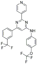 2-PYRIDIN-4-YL-N-[4-(TRIFLUOROMETHOXY)PHENYL]-6-[3-(TRIFLUOROMETHYL)PHENYL]PYRIMIDIN-4-AMINE Struktur