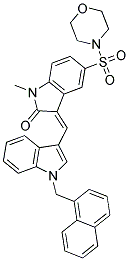 (Z)-1-METHYL-5-(MORPHOLINOSULFONYL)-3-((1-(NAPHTHALEN-1-YLMETHYL)-1H-INDOL-3-YL)METHYLENE)INDOLIN-2-ONE Struktur