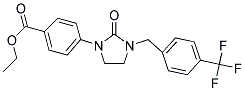 ETHYL 4-(2-OXO-3-[4-(TRIFLUOROMETHYL)BENZYL]IMIDAZOLIDIN-1-YL)BENZOATE Struktur