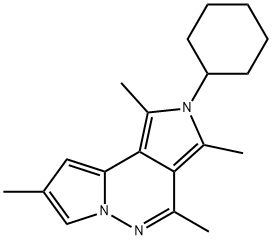 2-CYCLOHEXYL-1,3,4,8-TETRAMETHYL-2H-DIPYRROLO[1,2-B:3',4'-D]PYRIDAZINE Struktur