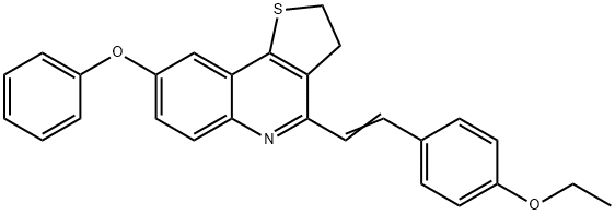 4-[(E)-2-(4-ETHOXYPHENYL)ETHENYL]-8-PHENOXY-2,3-DIHYDROTHIENO[3,2-C]QUINOLINE Struktur