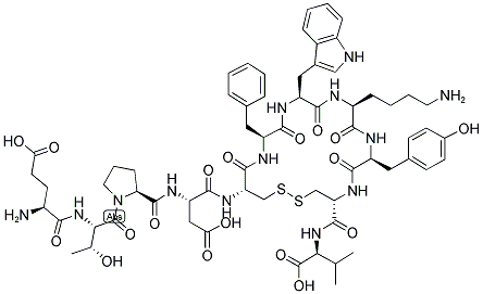 H-GLU-THR-PRO-ASP-CYS-PHE-TRP-LYS-TYR-CYS-VAL-OH, CYS5,10, CYCLIC Struktur