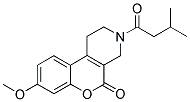 8-METHOXY-3-(3-METHYLBUTANOYL)-1,2,3,4-TETRAHYDRO-5H-CHROMENO[3,4-C]PYRIDIN-5-ONE Struktur