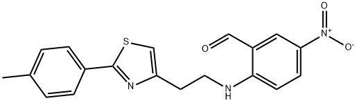 2-((2-[2-(4-METHYLPHENYL)-1,3-THIAZOL-4-YL]ETHYL)AMINO)-5-NITROBENZENECARBALDEHYDE Struktur