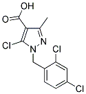 5-CHLORO-1-(2,4-DICHLOROBENZYL)-3-METHYL-1H-PYRAZOLE-4-CARBOXYLIC ACID Struktur