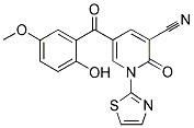 5-(2-HYDROXY-5-METHOXY-BENZOYL)-2-OXO-1-THIAZOL-2-YL-1,2-DIHYDRO-PYRIDINE-3-CARBONITRILE Struktur