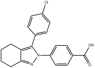 4-[3-(4-CHLOROPHENYL)-4,5,6,7-TETRAHYDRO-2H-INDAZOL-2-YL]BENZENECARBOXYLIC ACID Struktur