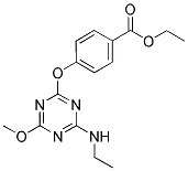 ETHYL 4-{[4-(ETHYLAMINO)-6-METHOXY-1,3,5-TRIAZIN-2-YL]OXY}BENZOATE Struktur