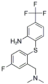 2-((2-[(DIMETHYLAMINO)METHYL]-4-FLUOROPHENYL)SULFANYL)-5-(TRIFLUOROMETHYL)ANILINE Struktur